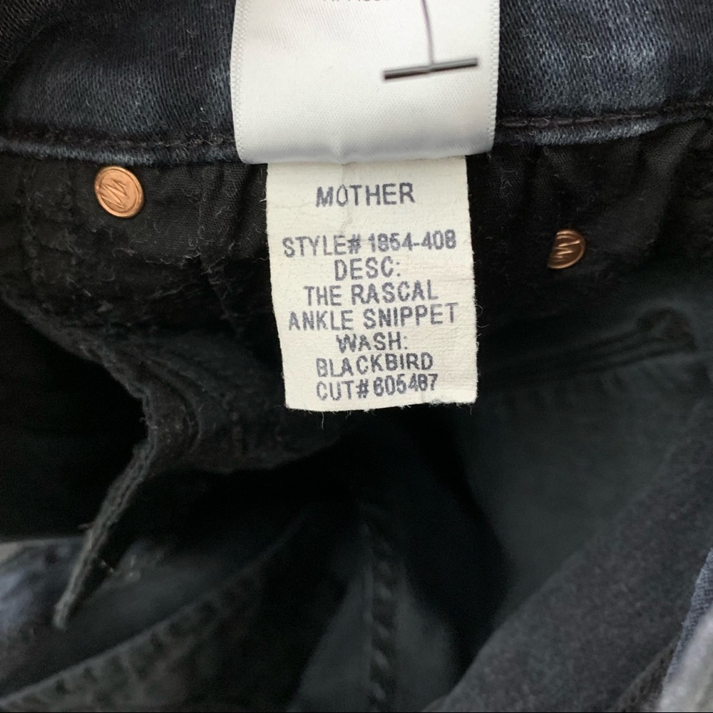 MOTHER Rascal Ankle Snippet Cropped Jeans in BLACKBIRD SIZE 24 - Picture 15 of 15